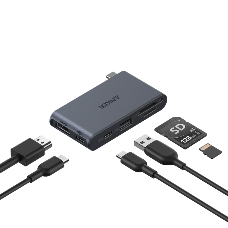 Nano USB-C Hub (6-in-1, 5Gbps)