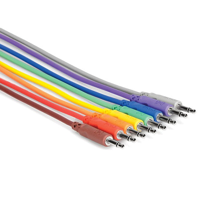 Hosa CMM-800 3,5 mm TS – 3,5 mm TS unsymmetrische Patch-Kabel (8 Stück)