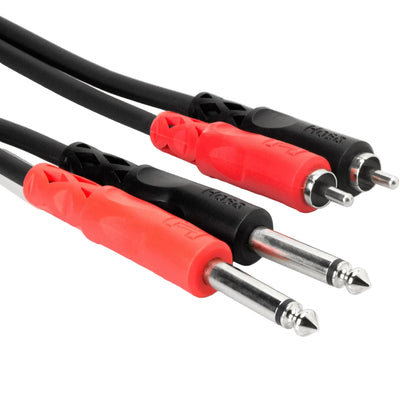 Hosa CPR-200 6.3 mm TS - Dual RCA Stereo Interconnect Cable