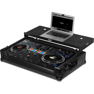 UDG Ultimate Flight Case Pioneer DDJ-REV7 Black Plus (Laptop Shelf + Wheels)